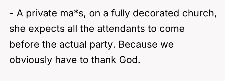- A private ma*s, on a fully decorated church, she...