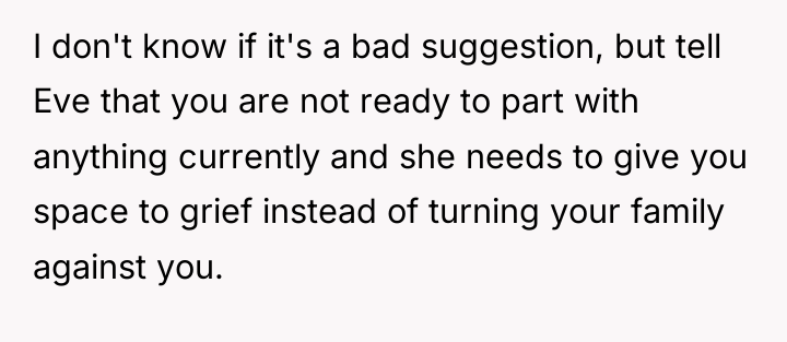 I don't know if it's a bad suggestion, but tell...