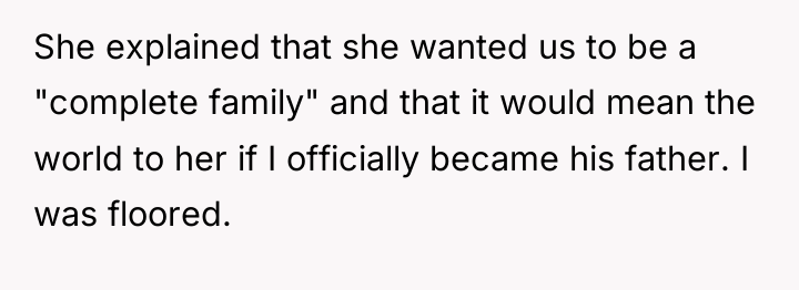 She explained that she wanted us to be a "complete...