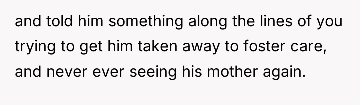 and told him something along the lines of you trying...