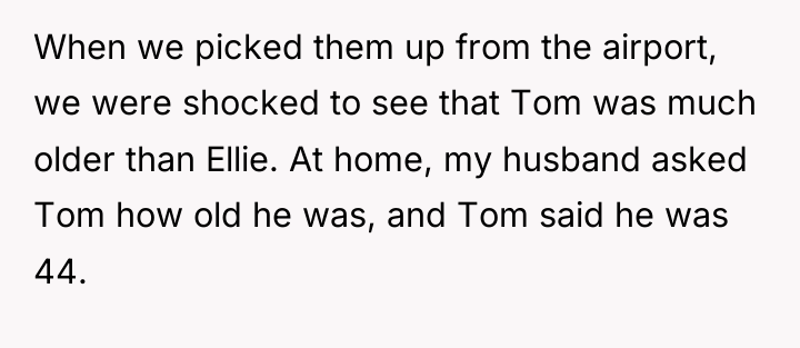 When we picked them up from the airport, we were...