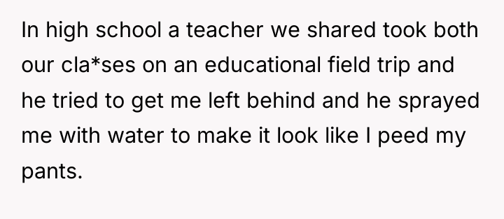 In high school a teacher we shared took both our...