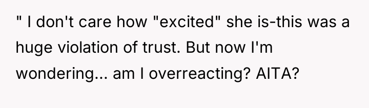 " I don't care how "excited" she is-this was a...