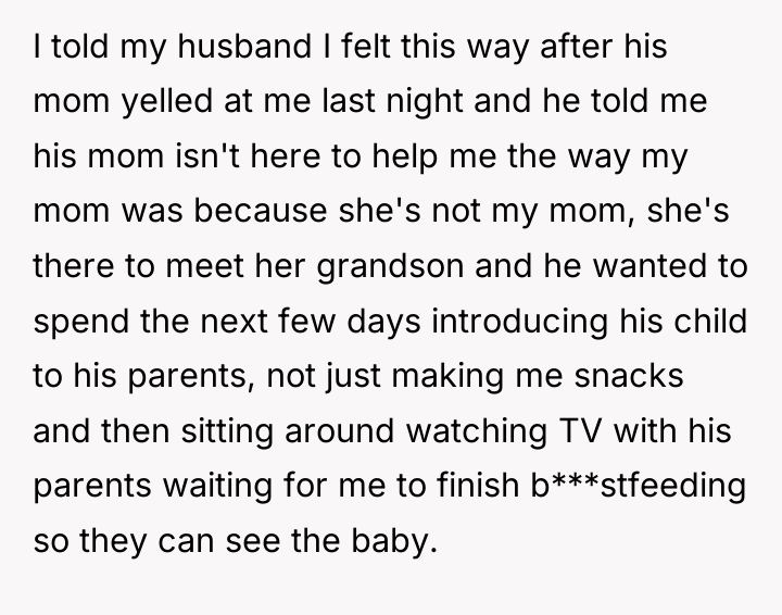 I told my husband I felt this way after his...