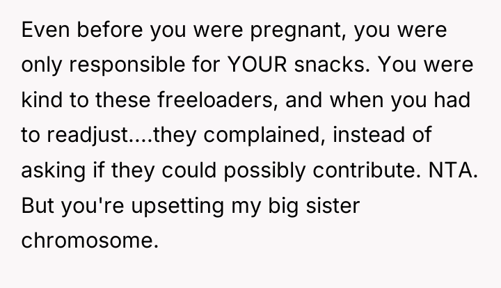 Even before you were pregnant, you were only responsible for...