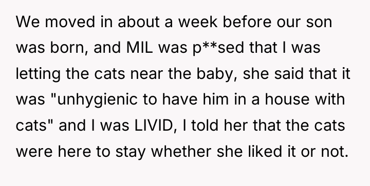 We moved in about a week before our son was...