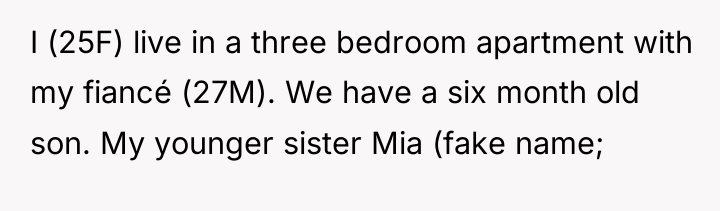 I (25F) live in a three bedroom apartment with my...