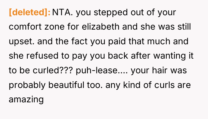 [deleted] NTA. you stepped out of your comfort zone for...