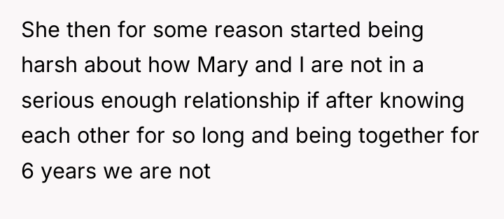 She then for some reason started being harsh about how...