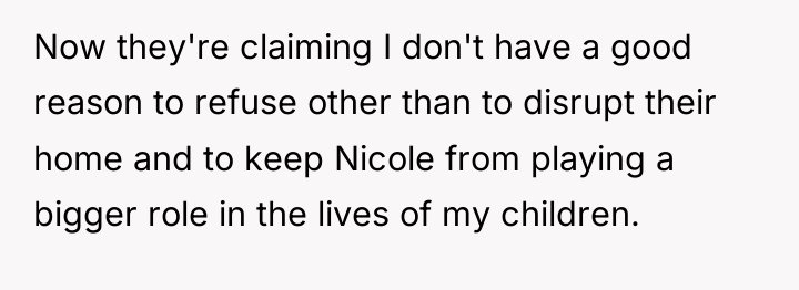Now they're claiming I don't have a good reason to...