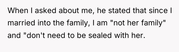 When I asked about me, he stated that since I...