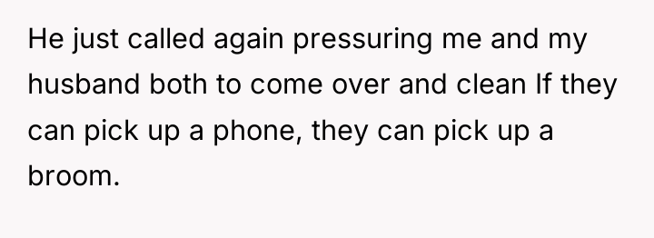 He just called again pressuring me and my husband both...