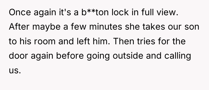 Once again it's a b**ton lock in full view. After...