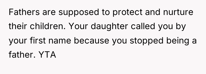 Fathers are supposed to protect and nurture their children. Your...