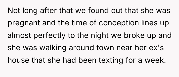 Not long after that we found out that she was...