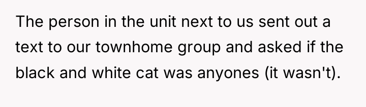 The person in the unit next to us sent out...