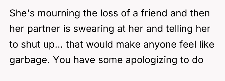 She's mourning the loss of a friend and then her...