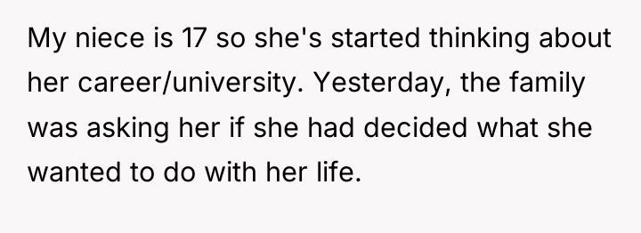 My niece is 17 so she's started thinking about her...