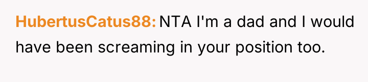 HubertusCatus88 NTA I'm a dad and I would have been...