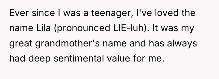 Ever since I was a teenager, I've loved the name...