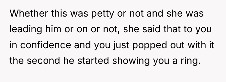 Whether this was petty or not and she was leading...
