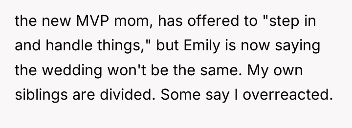 the new MVP mom, has offered to "step in and...
