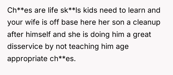 Ch**es are life sk**ls kids need to learn and your...