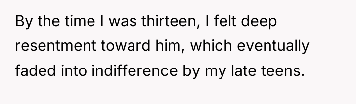 By the time I was thirteen, I felt deep resentment...