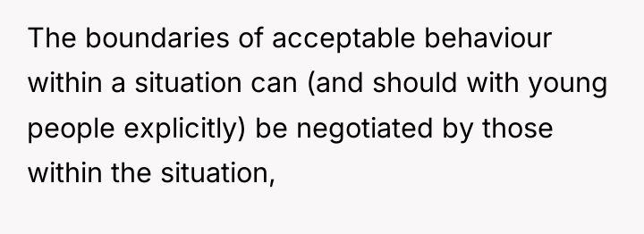 The boundaries of acceptable behaviour within a situation can (and...