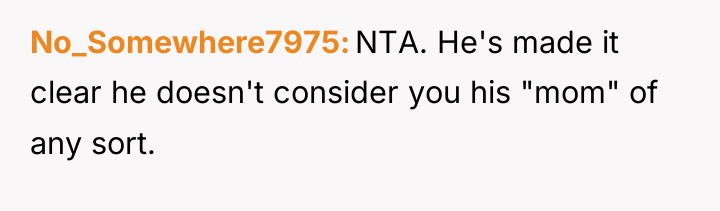 No_Somewhere7975 NTA. He's made it clear he doesn't consider you...