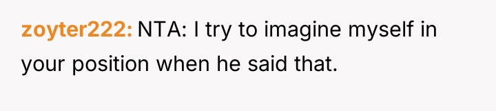 zoyter222 NTA: I try to imagine myself in your position...