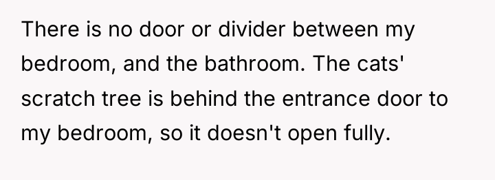 There is no door or divider between my bedroom, and...