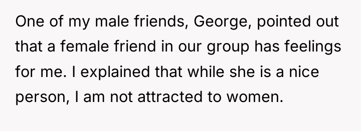 One of my male friends, George, pointed out that a...