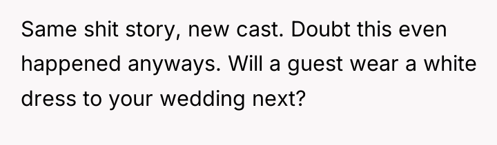 Same shit story, new cast. Doubt this even happened anyways....