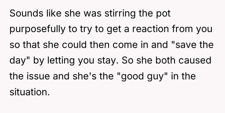 Sounds like she was stirring the pot purposefully to try...