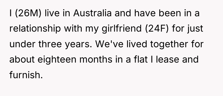I (26M) live in Australia and have been in a...