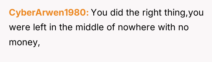 CyberArwen1980 You did the right thing,you were left in the...