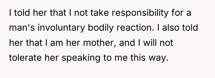 I told her that I not take responsibility for a...