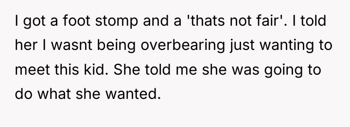 I got a foot stomp and a 'thats not fair'....