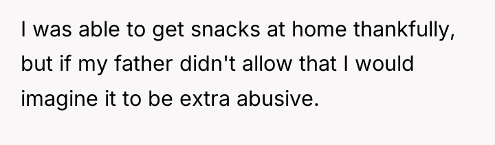 I was able to get snacks at home thankfully, but...