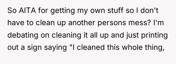 So AITA for getting my own stuff so I don't...