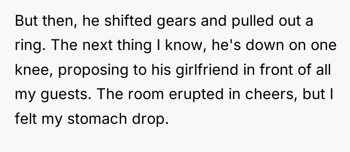 But then, he shifted gears and pulled out a ring....