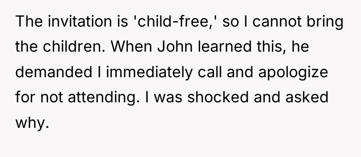 The invitation is 'child-free,' so I cannot bring the children....