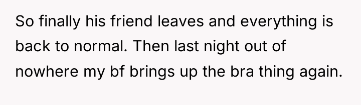 So finally his friend leaves and everything is back to...