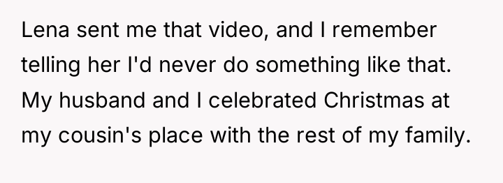 Lena sent me that video, and I remember telling her...