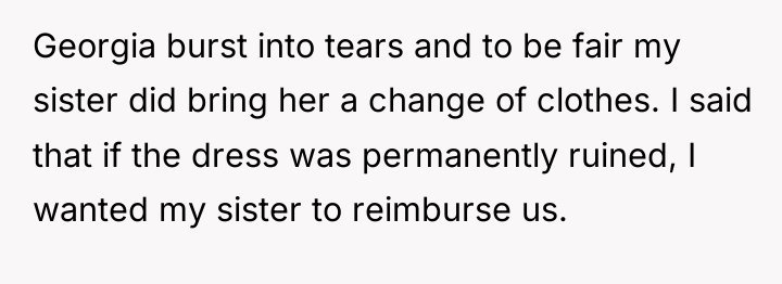 Georgia burst into tears and to be fair my sister...
