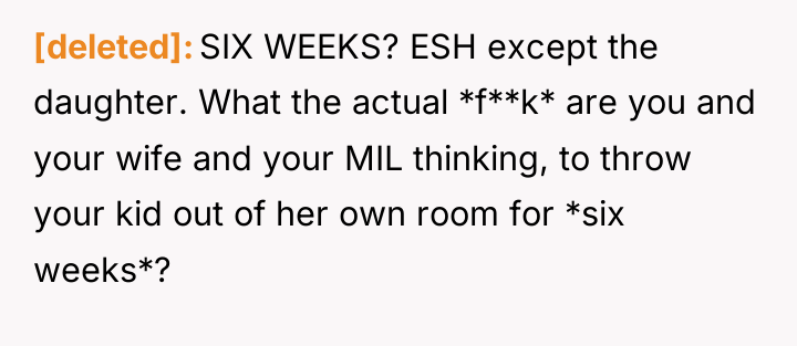 [deleted] SIX WEEKS? ESH except the daughter. What the actual...
