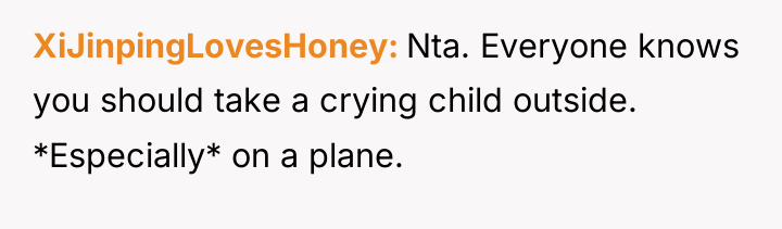 XiJinpingLovesHoney Nta. Everyone knows you should take a crying child...