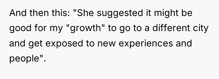 And then this: "She suggested it might be good for...