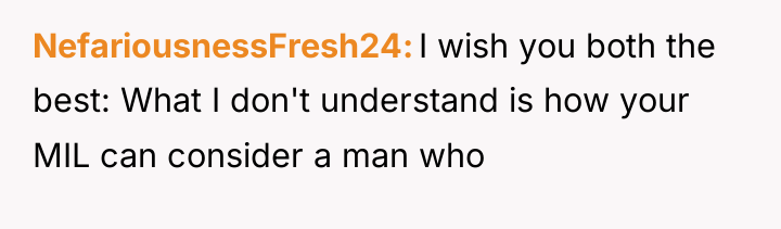 NefariousnessFresh24 I wish you both the best: What I don't...